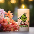 Kleine Kerze "Grinch" mit eigenem Namen