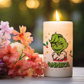 Kleine Kerze "Grinch" mit eigenem Namen
