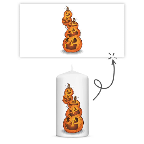 Kleine Halloween Kerze "Kürbisstapel"