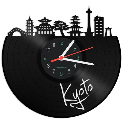 Schallplattenuhr Skyline Kyoto