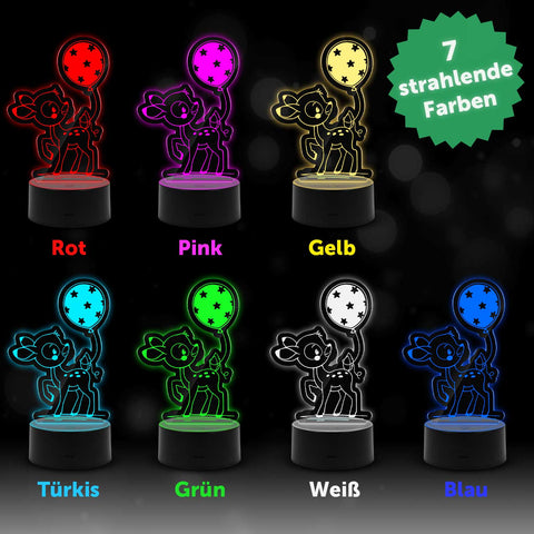 Graviertes Acrylglas im Reh Design mit LED-Sockel