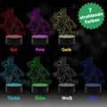 Graviertes Acrylglas  im Drache Design mit LED-Sockel