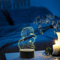 Graviertes Acrylglas im Einhorn Design mit LED-Sockel