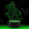 Graviertes Acrylglas  im Drache Design mit LED-Sockel