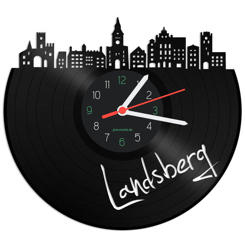 Schallplattenuhr Skyline Landsberg