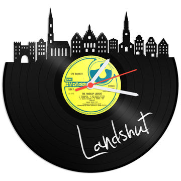 Schallplattenuhr Skyline Landshut