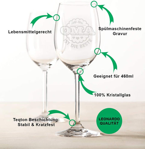 Leonardo Weinglas mit Gravur "Oma ist die Beste"