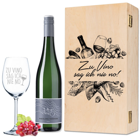 Leonardo Weinglas mit Gravur "Zu Vino sag ich nie no"
