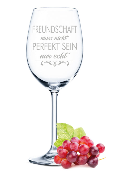 Leonardo Weinglas mit Gravur "Freundschaft muss nicht perfekt sein"