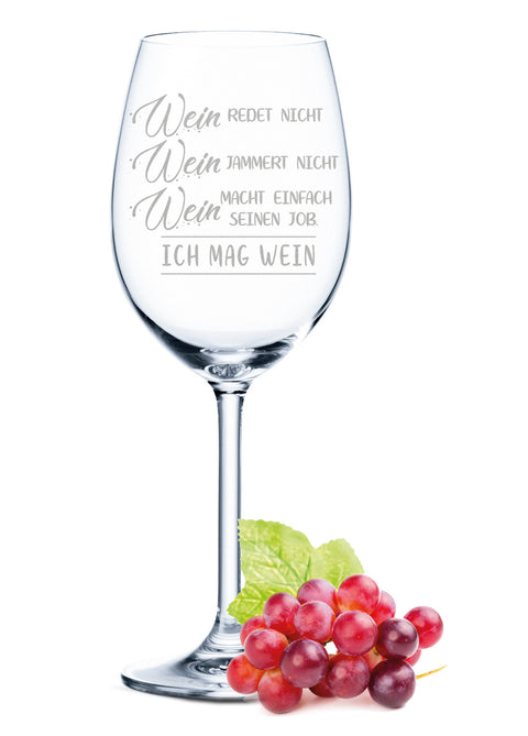 Leonardo Weinglas mit Gravur "Wein redet nicht, Wein jammert nicht"