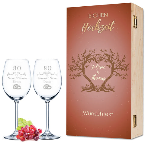 Leonardo Weingläser im "Eichenhochzeit - 80 Jahre" Design als Set