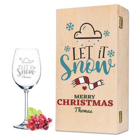 Leonardo Weinglas mit Gravur - "Let it Snow Wolke"