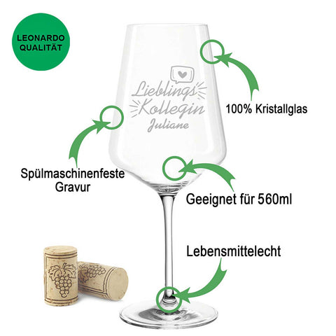 Leonardo Weinglas mit Gravur "Lieblings Kollegin"