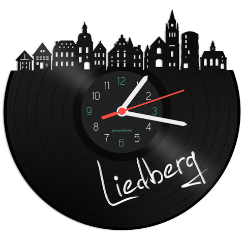 Schallplattenuhr Skyline Liedberg