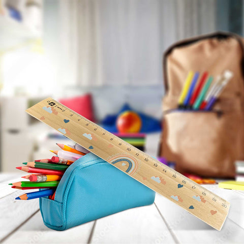 Lineal zur Einschulung im Regenbogen Design für Kinder aus Holz