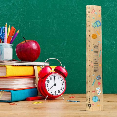 Lineal zur Einschulung im Einschulungs Design für Kinder aus Holz