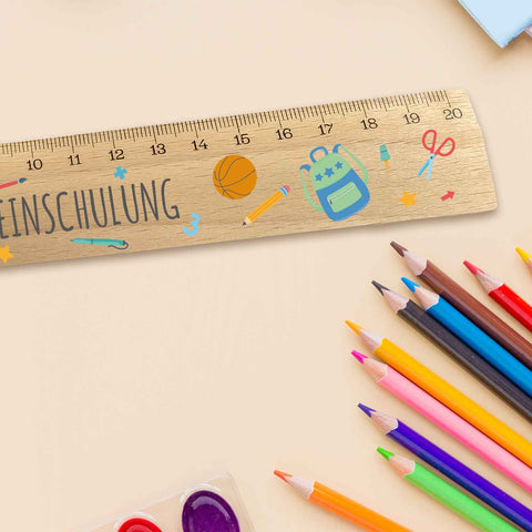 Lineal zur Einschulung im Einschulungs Design für Kinder aus Holz