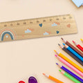 Lineal zur Einschulung im Regenbogen Design für Kinder aus Holz