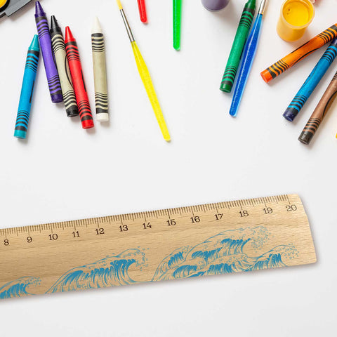 Lineal zur Einschulung im Wellen Design für Kinder aus Holz