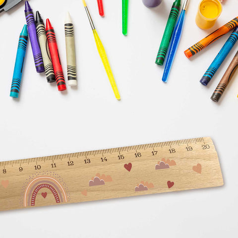 Lineal zur Einschulung im Regenbogen Design für Kinder aus Holz