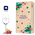 Leonardo Weinglas mit Gravur im "Weihnachtskugeln" Design Daily inkl. Holzkiste im Set