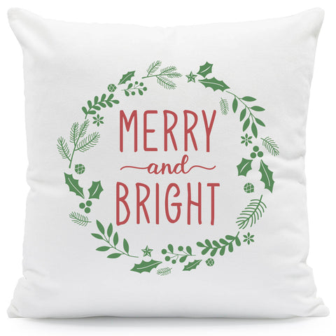 Kissen mit Weihnachtsmotiv - Merry and Bright - Weihnachtsdeko - Geschenke für Frauen & Männer