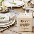 Teelichthalter mit Gravur aus Holz für Mama - Mamas sind wie Kerzen - Persönliches Geschenk für