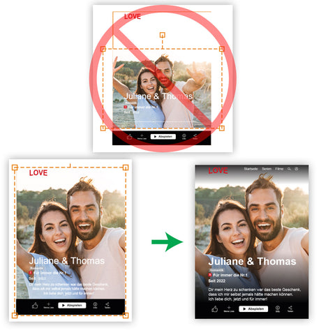 Film Cover auf Acrylglas - Personalisiertes Geschenk mit Foto im Netflix Design