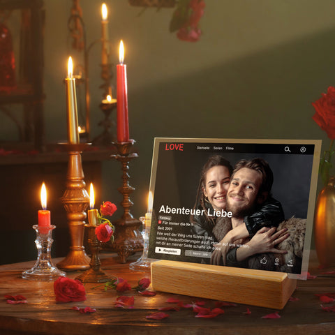 Film Cover auf Acrylglas - Personalisiertes Geschenk mit Foto im Netflix Design