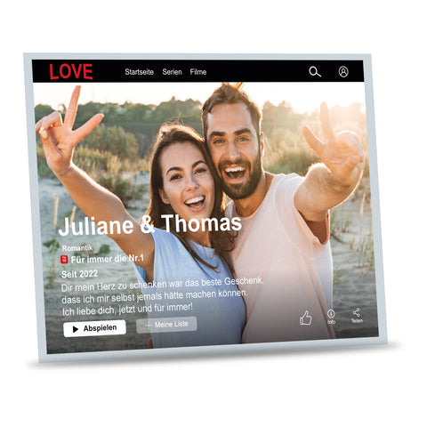 Film Cover auf Acrylglas - Personalisiertes Geschenk mit Foto im Netflix Design