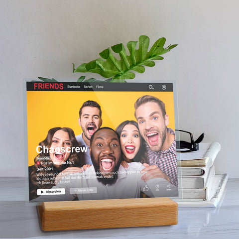 Film Cover auf Acrylglas - Personalisiertes Geschenk mit Foto im Netflix Design