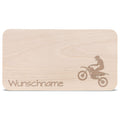 Frühstücksbrettchen für Kinder im " Motorrad" Design mit Wunschname