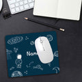 Bedrucktes Mousepad mit Wunschnamen im Weltall Design