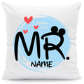 Bedrucktes Kissen mit Spruch Mr & Mrs Mouse