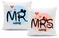 Bedrucktes Kissen mit Spruch Mr & Mrs Mouse