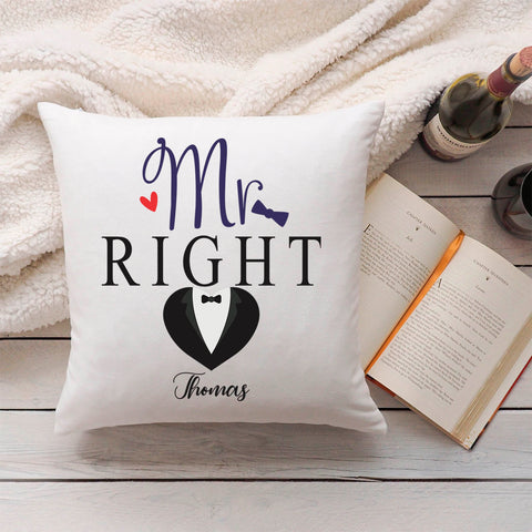 Bedrucktes Kissen mit Spruch Mr & Mrs always Right im Set