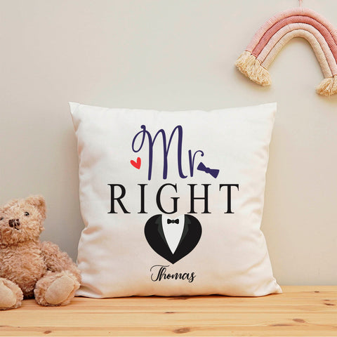 Bedrucktes Kissen mit Spruch Mr & Mrs always Right im Set