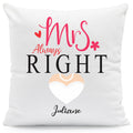 Bedrucktes Kissen mit Spruch Mr & Mrs always Right im Set