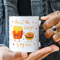 Bedruckte Tasse mit Spruch Burger to my fries