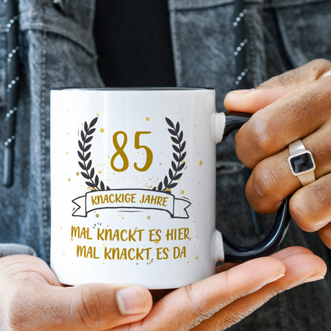 Bedruckte Tasse mit Spruch Knackige Jahre