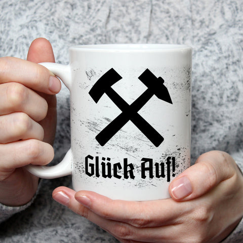 Bedruckte Tasse mit Spruch Glück Auf!