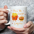 Bedruckte Tasse mit Spruch Burger to my fries