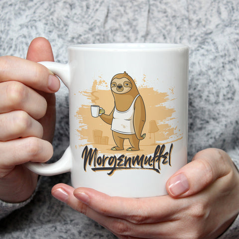 Bedruckte Tasse mit Spruch Morgenmuffel