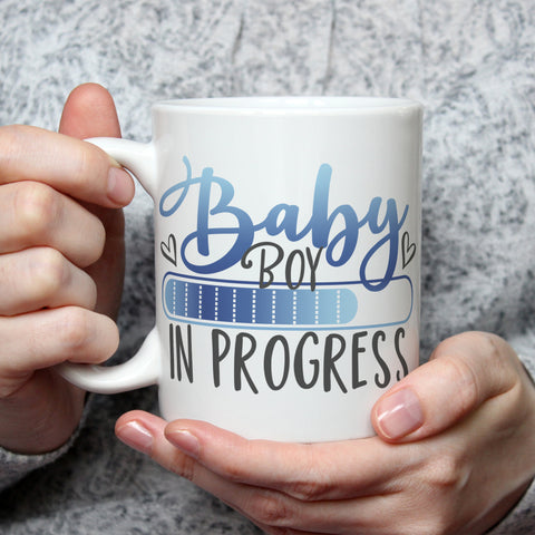 Bedruckte Tasse mit Spruch Baby in Progress