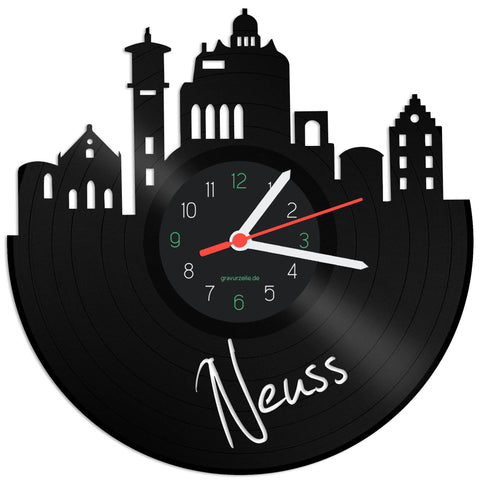 Schallplattenuhr Skyline Neuss