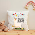 Bedrucktes Kissen mit Spruch No Drama Lama
