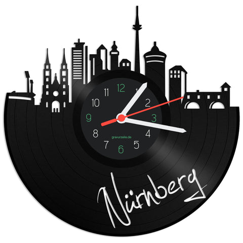 Schallplattenuhr Skyline Nürnberg