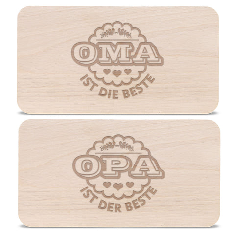 Frühstücksbrettchen Oma + Opa sind die Besten im Set