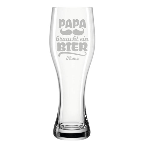 Leonardo Weizenglas "Papa braucht ein Bier" mit Name