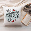 Bedrucktes Kissen mit Motiv Papa fist bump
